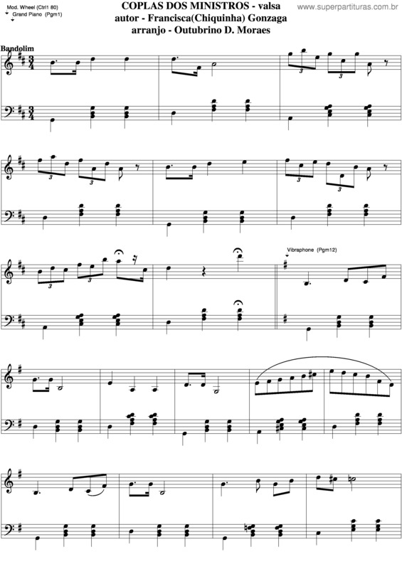 Partitura da música Coplas Dos Ministros v.3