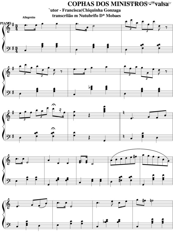 Partitura da música Coplas Dos Ministros v.4