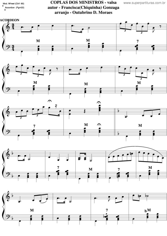 Partitura da música Coplas Dos Ministros