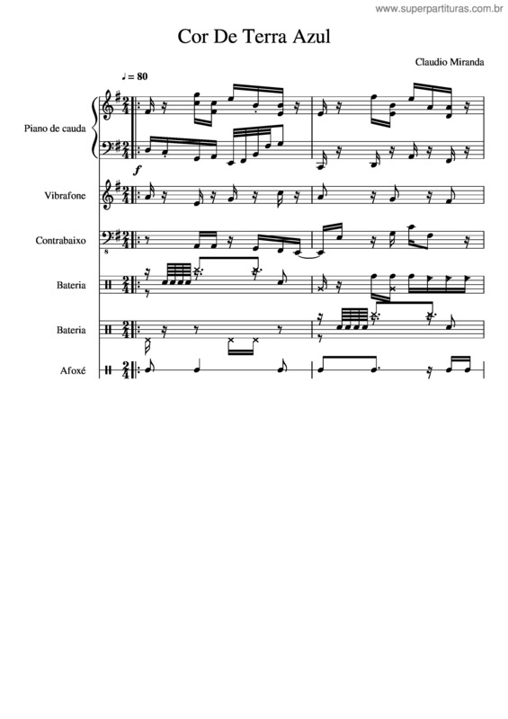 Partitura da música Cor De Terra Azul