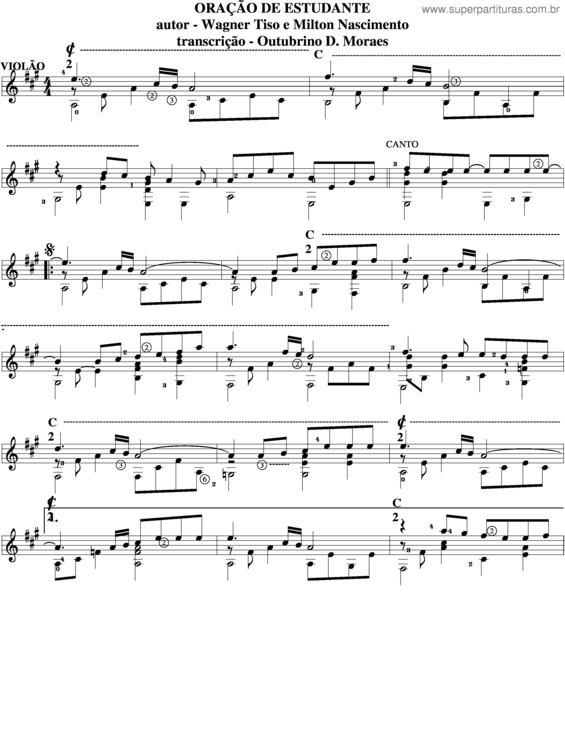 Partitura da música Coração De Estudante v.3