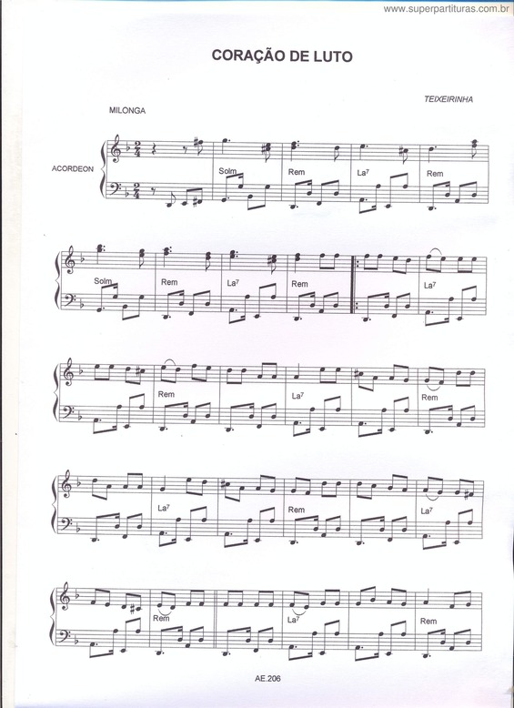 Partitura da música Coração De Luto