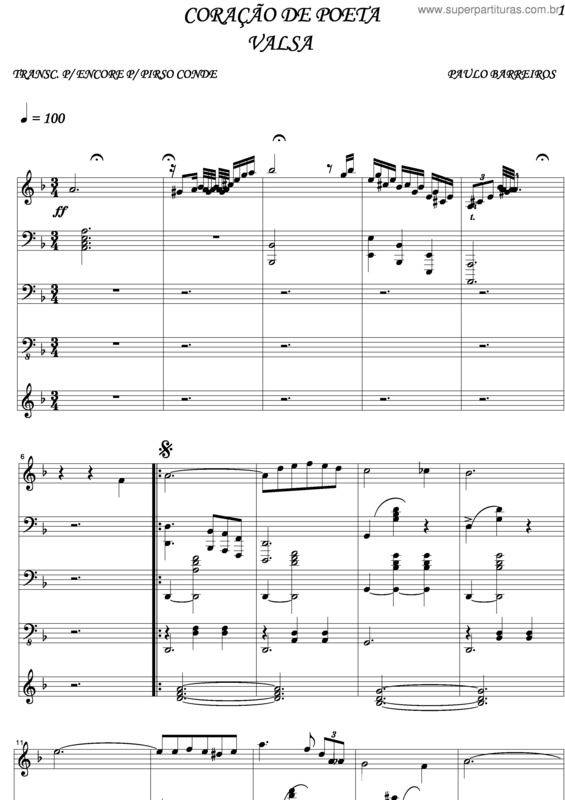 Partitura da música Coração De Poeta v.3