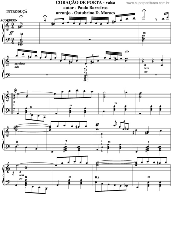 Partitura da música Coração De Poeta v.4
