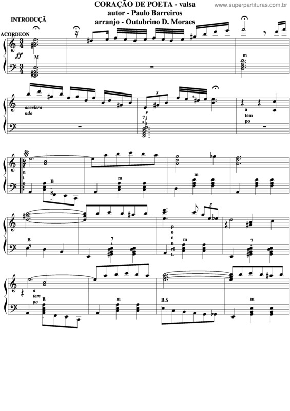 Partitura da música Coração De Poeta v.4