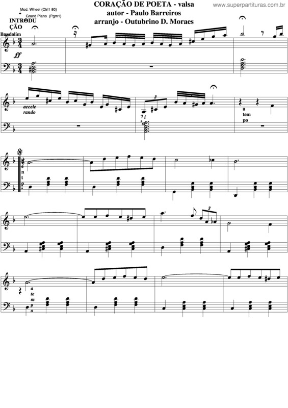 Partitura da música Coração De Poeta v.6