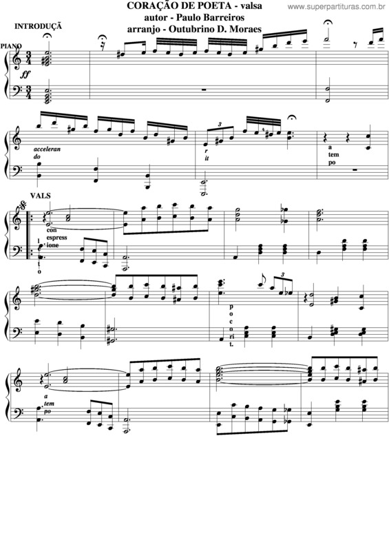 Partitura da música Coração De Poeta v.7