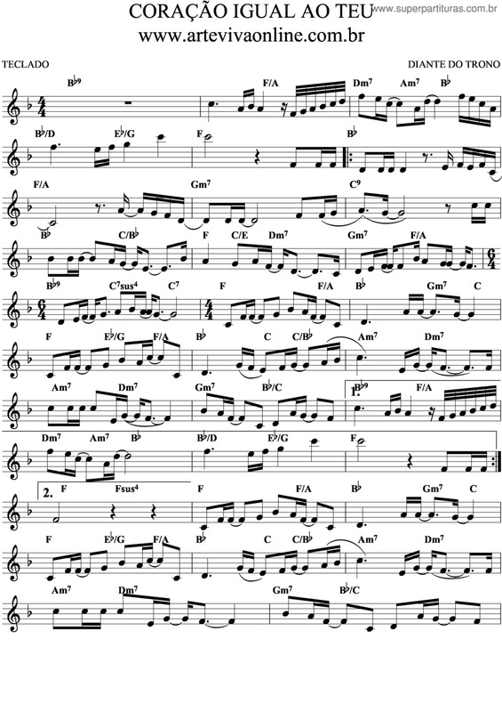 Partitura da música Coração Igual Ao Teu v.7