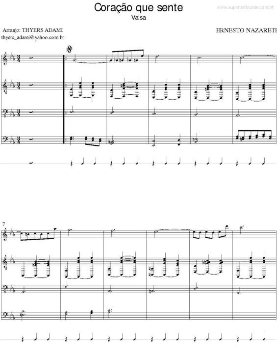 Partitura da música Coração que sente v.2