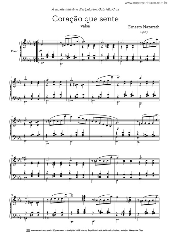 Partitura da música Coração Que Sente v.4