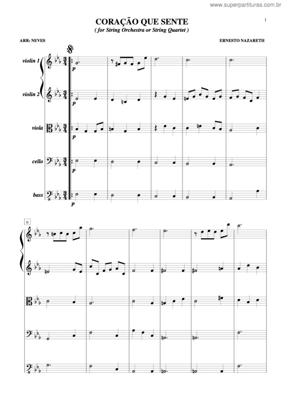 Partitura da música Coração Que Sente v.5