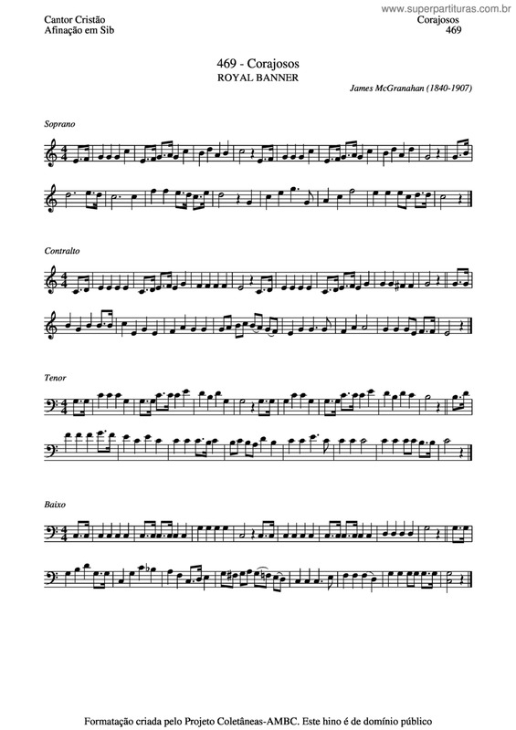 Partitura da música Corajosos v.3