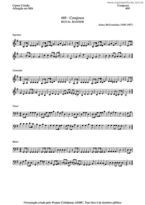 Partitura da música Corajosos v.4