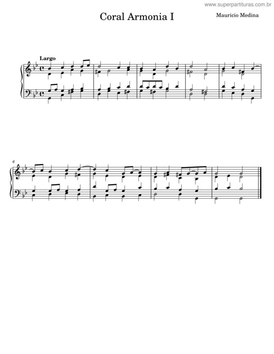 Partitura da música Coral Armonia I