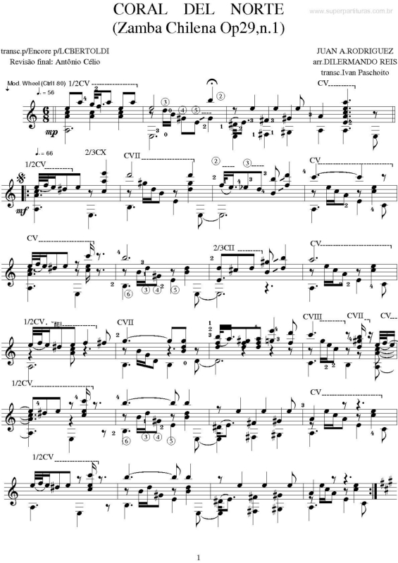 Partitura da música Coral del Norte