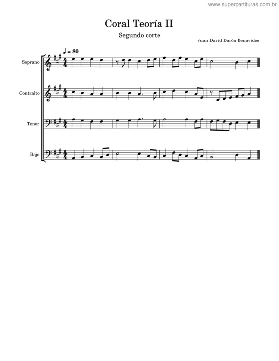 Partitura da música Coral Teoría Ii 2Do Corte