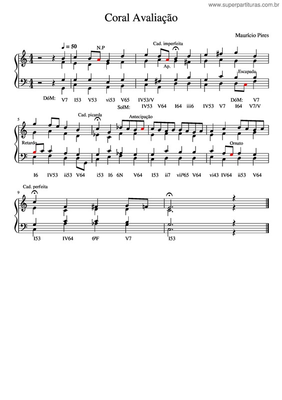 Partitura da música Coral v.2