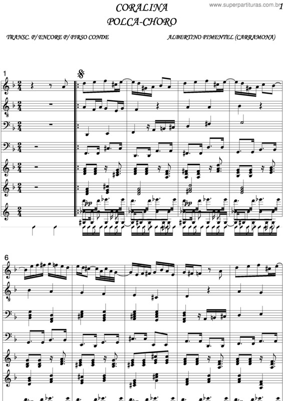 Partitura da música Coralina v.3