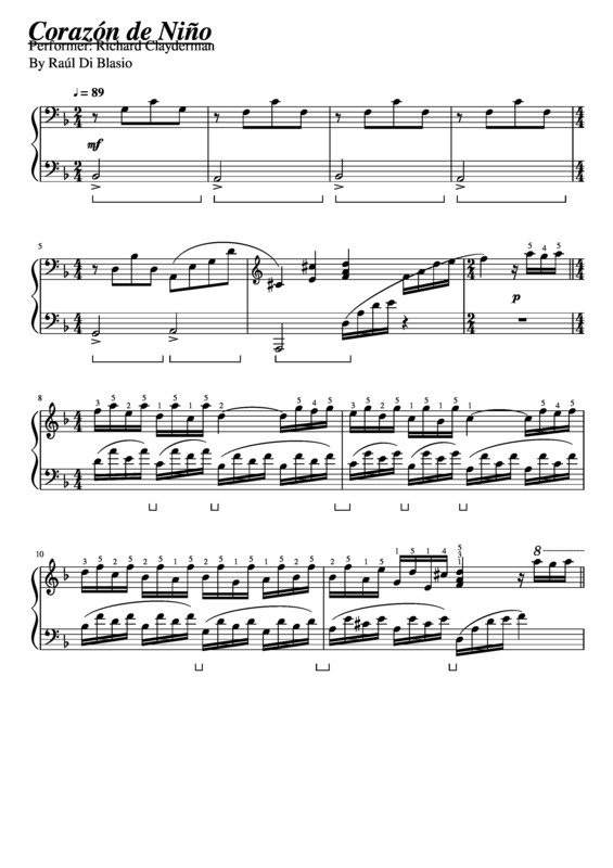 Partitura da música Corazón de Niño v.3