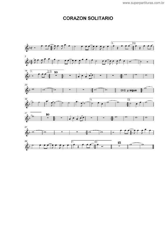 Partitura da música Corazón Solitario