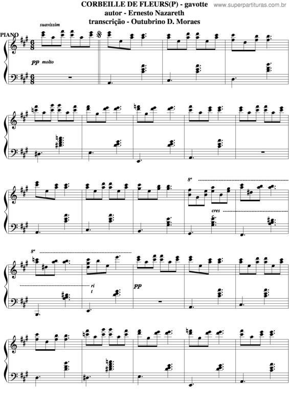 Partitura da música Corbeille De Fleurs