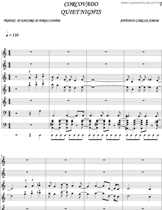 Partitura da música Corcovado v.10