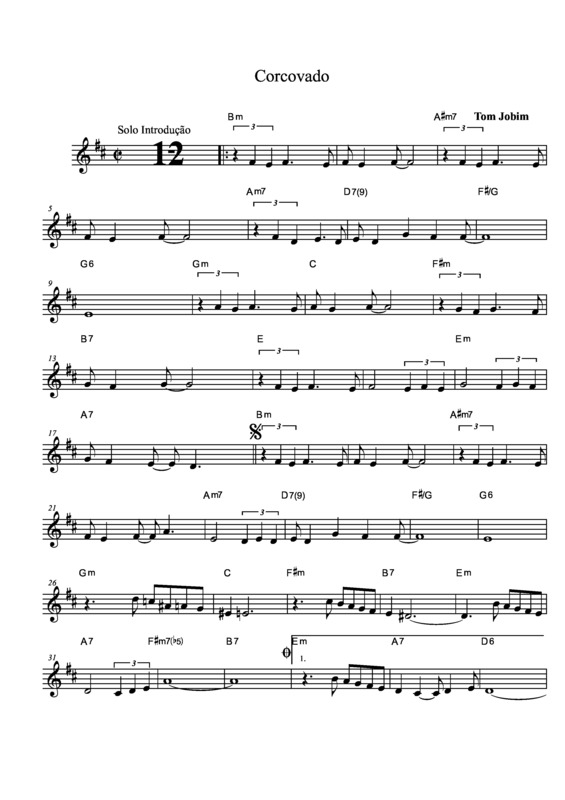 Partitura da música Corcovado v.14