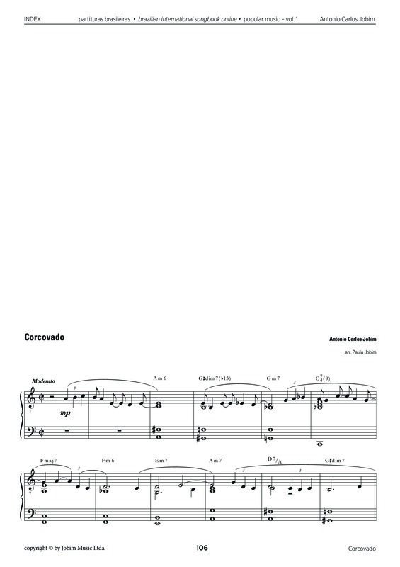 Partitura da música Corcovado v.15