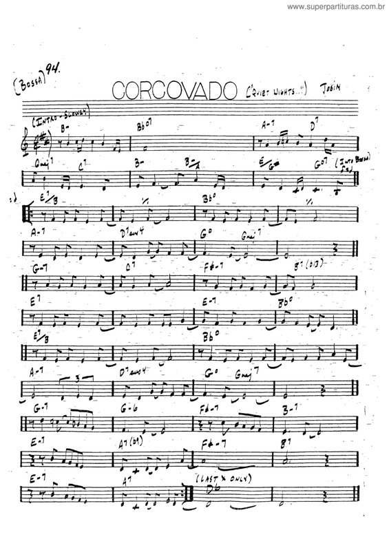 Partitura da música Corcovado v.17