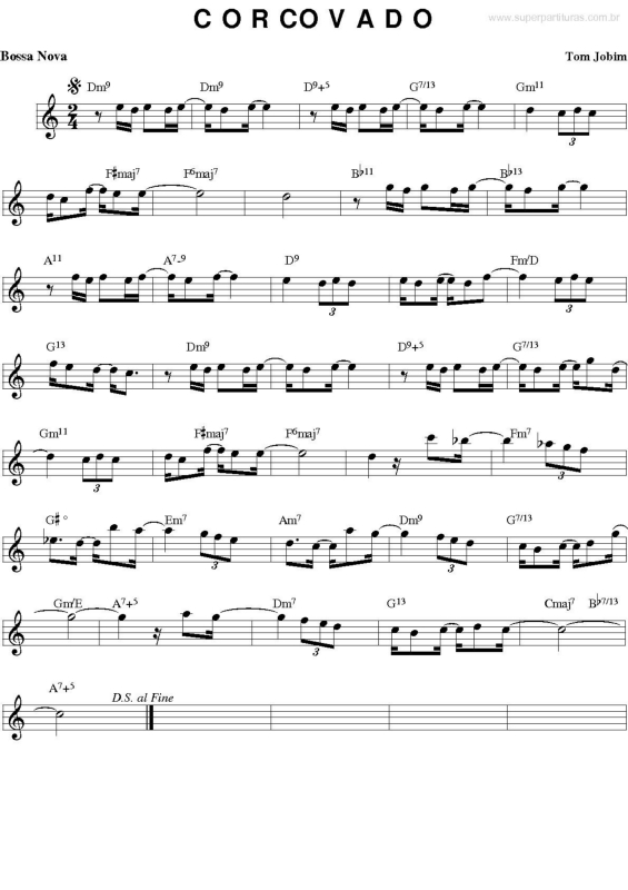 Partitura da música Corcovado v.2