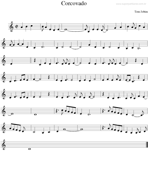 Partitura da música Corcovado v.3