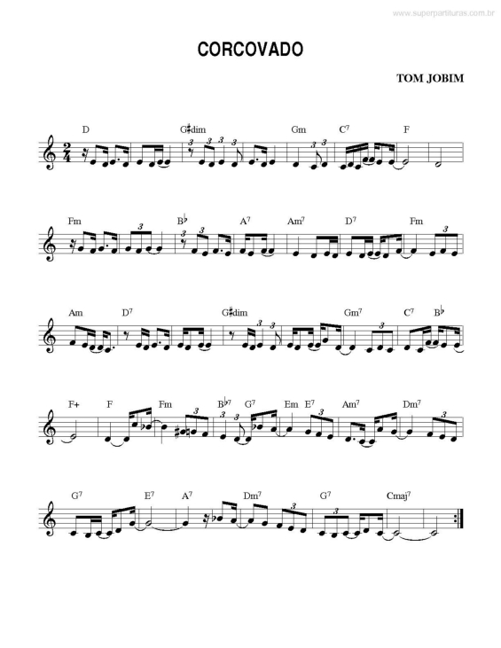 Partitura da música Corcovado v.4