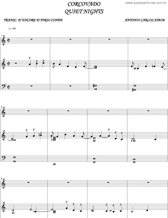 Partitura da música Corcovado v.9