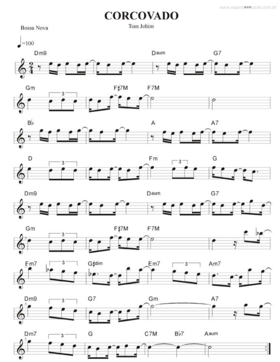 Partitura da música Corcovado