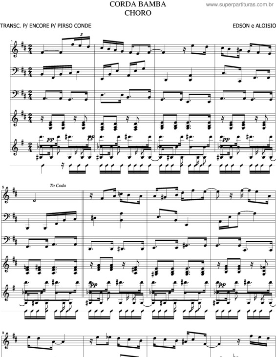 Partitura da música Corda Bamba v.2