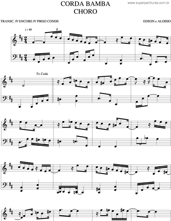 Partitura da música Corda Bamba v.3