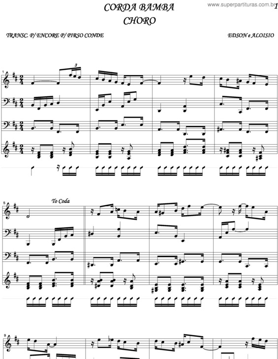 Partitura da música Corda Bamba v.4