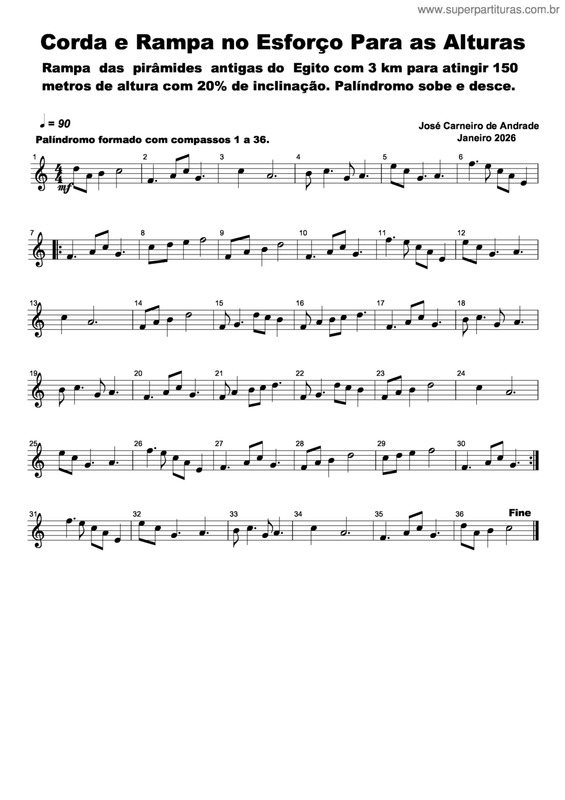 Partitura da música Corda E Rampa No Esforço Para As Alturas