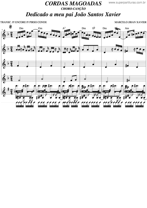 Partitura da música Cordas Magoadas v.2
