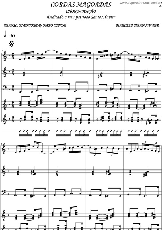 Partitura da música Cordas Magoadas v.3