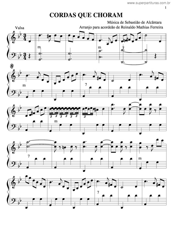 Partitura da música Cordas Que Choram