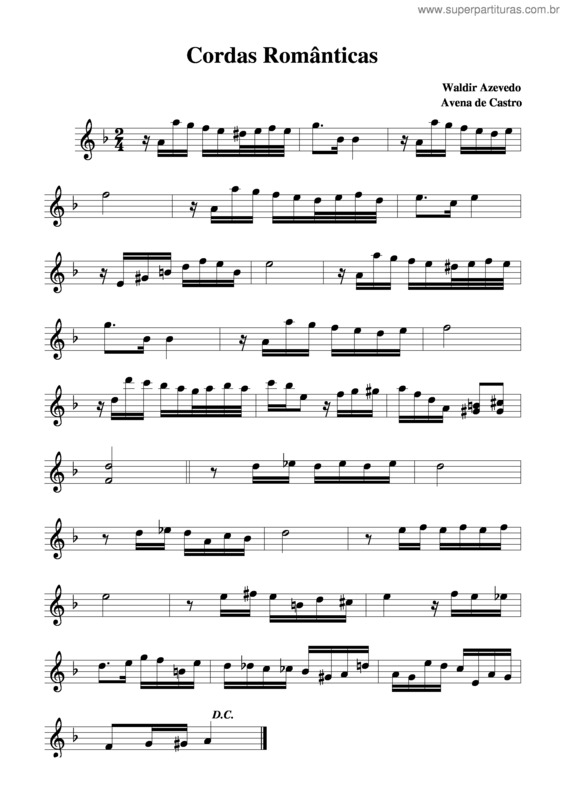 Partitura da música Cordas Românticas