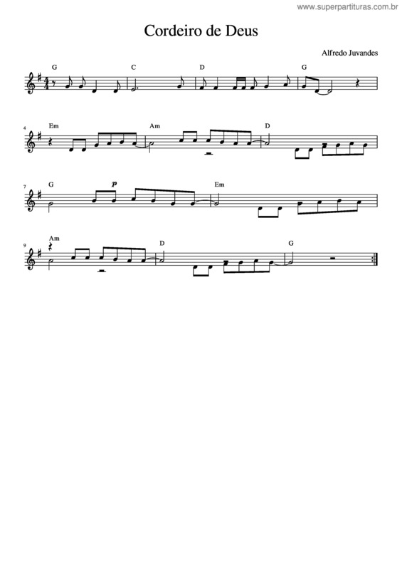 Partitura da música Cordeiro De Deus v.13