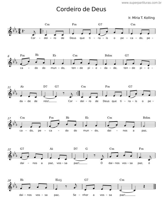 Partitura da música Cordeiro De Deus v.21