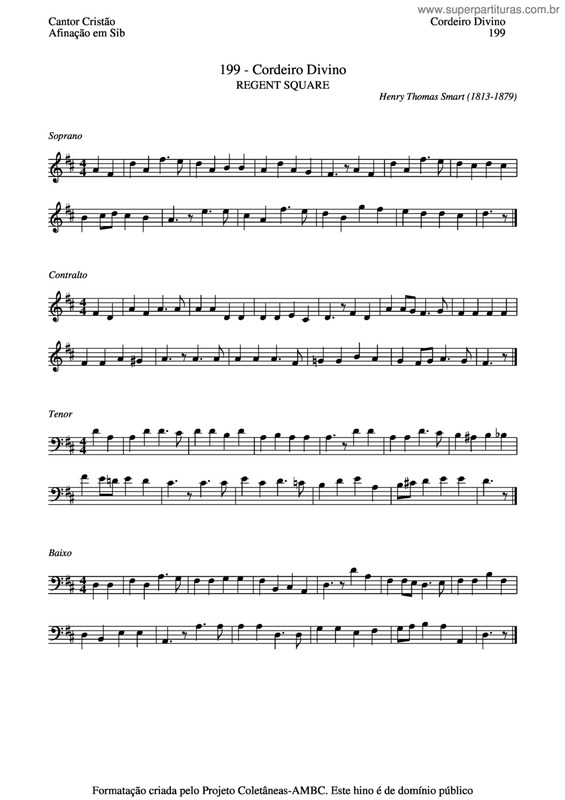 Partitura da música Cordeiro Divino v.3