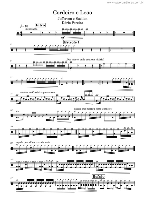 Partitura da música Cordeiro E Leão