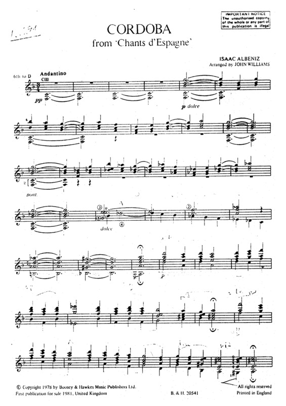 Partitura da música Cordoba v.2