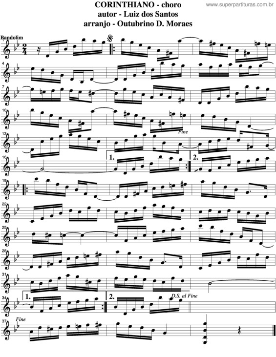 Partitura da música Corinthiano v.2