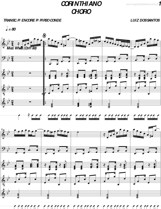 Partitura da música Corinthiano