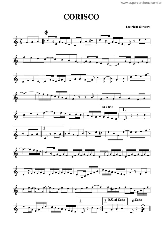 Partitura da música Corisco v.2